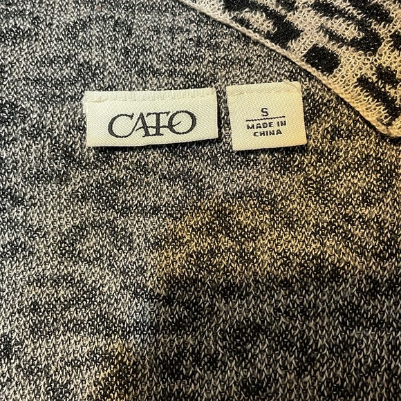 ANIMAL PRINT LADIES OPEN FRONT Lg SLEEVE SWEATER WIDE DRAPED COLLAR LAPELS SZ S - Picture 6 of 14